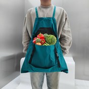 Resim Bahçecilik, dış mekan toplama ve alet taşıma için büyük ön cebi ve hızlı çıkartılabilen hasat çantası olan çok amaçlı polyester önlük 