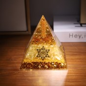 Resim Citrine Zenginlik Enerjisi Piramidi - Bolluk ve Bereket Çeker, Ev ve Ofis Dekorasyonu için Mükemmel, Cadılar Bayramı, Yılbaşı, Sevgililer Günü, Paskalya, Anneler Günü ve Doğum Günleri için İdeal Hediye 