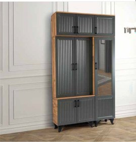 Resim Kdl Çam - Antrasit İnci 3 Lü Yüklüklü Portmanto Antrasit 