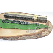 Resim Rd Ekoavm Üç Püskül Kazaz Uçlu Küre Kesim 8 mm Tesbih Gri Obsidyen Tespih Rdt2307 