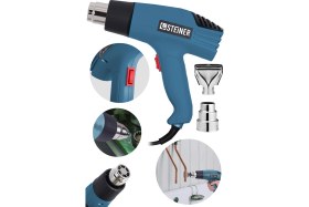 Resim Steiner Alman 3000 Watt 2 Kademeli Isı Tabancası Çelik Rezistans Profesyonel Sıcak Hava Üfleme Tabancası 