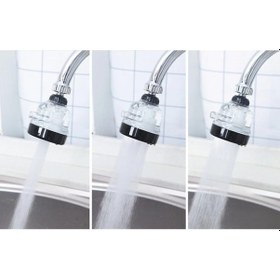 Resim Su Tasarruflu 3 Fonksiyonlu Oynar Musluk Başlığı - Şeffaf Çok Renkli 