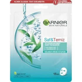 Resim Larskas Garnier Vegan Saf&temiz Cilt Kusurlarına Karşı Kağıt Yüz Maskesi 