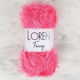 Resim Loren Furry Koyu Pembe El Örgü İpi - RF016 - 34050 