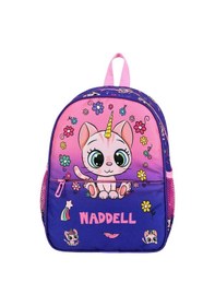 Resim Waddell Lisanslı Kedi Desenli Mor Anaokul Kreş Sırt Çantası 