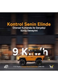 Resim Mn Model Mn90 1/12 Land Rover Defender D90 4wd Rc Model Crawler Offroad Uzaktan Kumandalı Araba Arazi Aracı Truck Rtr Sarı Mn-90 +dahili Işık Seti 