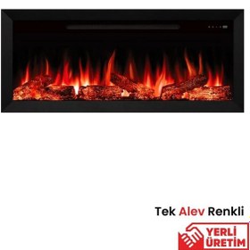 Resim Alaf 130 Elektrikli Şömine - Isıtıcılı, Metal Çerçeveli, Tek Renk 