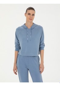 Resim Pierre Cardin Kadın İndigo Sweatshirt 50283339-vr028 İndigo 