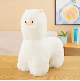 Resim Sevimli Lama 40 Cm Peluş Oyuncak - Büyük Peluş Oyuncak Tgs-p202585 Beyaz 