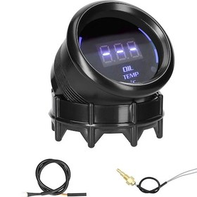 Resim Wezone 52mm Siyah Abs+metal Araba Yağ Sıcaklığı Ölçer, Lcd Ekranlı, 40-140 C Aralığı, Alarm Özelliği 