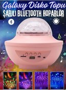 Resim nextbuy Şarjlı Bluetooth Hoparlör Parti Led Lambası Yıldızlı Projeksiyon Galaxy Lazer Işıklı Disko Topu 