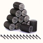 Resim 24 adet Kendinden yapışkanlı Saç Bukle Rulosu Klips Seti 12 adet Saç Bukleleri Kendinden Tutma Ruloları ve 12 adet Saç Klipsleri DIY Kuaförlük Bukleleri 