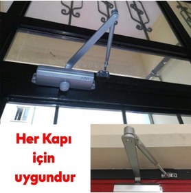 Resim Badem10 Çelik Kapı Hidroliği Kapı Durdurucu Yavaşlatıcı Yayı No: 5 Kapasite 80-120 Kilogram Gümüş Renk 