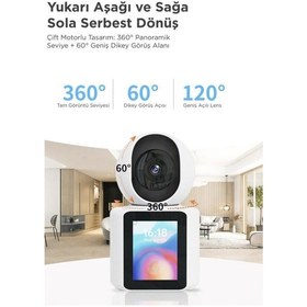 Resim Bebek Kamerası Monitörlü 360 Derece Dönebilen Full Hd Smart Ip Güvenlik Kamerası Cmr11 Beyaz 