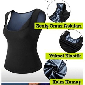 Resim Extra Terletici Yeni İnce Kumaş Termal Sauna Pro Terleme Atleti (490854432) Siyah 