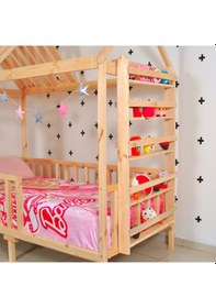 Resim Markaawm Markaawm Montessori Yatak Çocuk Yatak Raf Doğal 90X190 Karyola Akçaağaç 