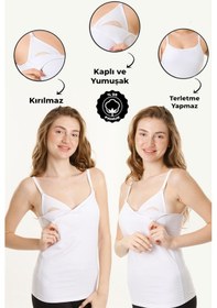 Resim Parlingerie Hamile Kaplı Emzirme Atletli 2li Set Beyaz-beyaz Beyaz - Beyaz 