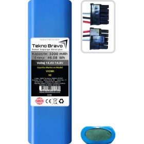 Resim Tekno Bravo (Viomi Se Uyumlu) 3200MAH 46,08WH Robot Süpürge Yedek Bataryası 
