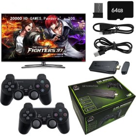 Resim Seyutech Nostalji Kablosuz Çift Kol Oyun Konsolu Uyumlu 4k-Hdmı 20000 Oyunlu 2.4g Retro Gaming Stick Atari 