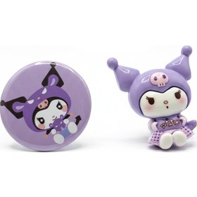Resim Kuromi Ve My Melody Şeffaf Bölmeli Kalemlik Lila 
