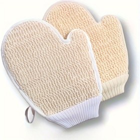 Resim Doğal Lifli Peeling Yüz ve Vücut Eldiveni, Spa Banyo Fırçası 