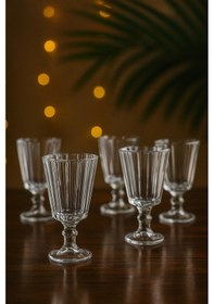 Resim 6 Lı Flüt Kahve Yanı Su Bardağı Kadeh Kupa Bardak 75ml 