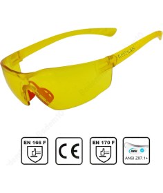 Resim Bisiklet Gözlüğü Sarı Motorcu Rüzgar Toz Korumalı Gözlük Uv Koruyucu Güneş Gözlüğü Silikon Burunluk 