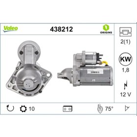 Resim Valeo 438212 Mars Motoru 12v 10 Dis 1.8 Kw - ( Opel : Corsa C D 1.3 Cdti 1.3 Seri Marş Motoru 