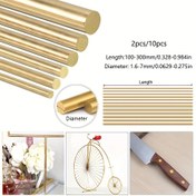 Resim 2/10 adet Pirinç Yuvarlak Çubuklar, 1.6-7mm Çap - Dayanıklı & Korozyona Dirençli DIY Projeleri, Bıçak Sapları & Model Yapımı İçin - 100-300mm Uzunluklarda Mevcut 