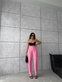 Resim Nova Bazaar Pantolon Kapalı Cep 3 Düğme Detaylı - Pembe Pembe 