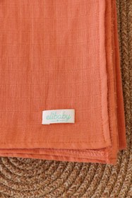 Resim elibaby %100 Organik Pamuk Çift Katlı Müslin Örtü Tarçın (75X85 CM) 