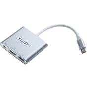 Resim Dark DK-AC-U31X32 3in1 Usb3.1 Type C Erkek-Usb3.0-HDMI Dönüştürücü Dark