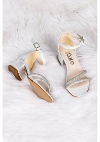 Resim Kiko Kids 791 Taşlı Kız Çocuk 3 Cm Topuklu Sandalet Ayakkab 