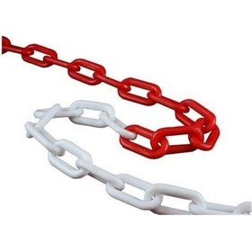 Resim Plastik Zincir Kırmızı Beyaz Trafik Duba Bariyer Zinciri 5 Metre 