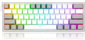 Resim Redragon K617 Beyaz-Gri RGB %60 TKL Red Switch Kablolu Mekanik Oyuncu Klavyesi Teşhir 