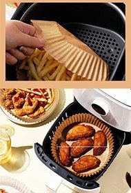 Resim 50 Adet Air Fryer Pişirme Kağıdı Tek Kullanımlık Yağ Geçirmez Yapışmaz Yuvarlak Tabak Model 