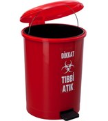 Resim Safell Tıbbi Atık Çöp Kovası Pedallı 40 Lt - Tıbbi Atık Kovası Kırmızı N11.9596 