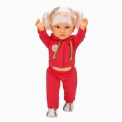 Resim Tina Sporty Bebek 45 cm - Koyu Pembe Eşofmanlı 