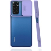Resim Nevarium Xiaomi Redmi Note 11 Kılıf Lens Sürgülü Kamera Korumalı Sert Silikon 