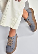 Resim Fox Shoes V999060501 Mavi Hakiki Deri Nubuk Kadın Spor Ayakkabı Sneakers 