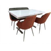 Resim Masa-Sandalye Kelebek Kayın Retro ayak MANUEL Model Takım Yan Açıl Cam Orta Ayak Çelik Nikelaj El Yapım 