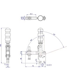 Resim Goodhand GH-12501-B Geçişli Kelepçe | 250 kg Kapasiteli Kelepçe - Ayarlanabilir Açı Seçenekleriyle M 