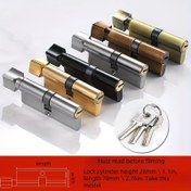 Resim Üç anahtarlı standart 70 mm uzunluğunda erik çiçeği kolu kilidi silindiri, hırsızlık önleyici kapılar, ofis kapıları, paslanmaz çelik kapılara, iç mekan kapılarına vb. uygun 