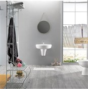 Resim Turkuaz Bella Banyo Lavabo 40X50 Cm (Bella Yarım Ayaklı) 