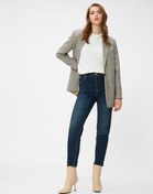 Resim Yüksek Bel Kot Pantolon Hafif Dar Kesim - Mom Slim Jean 