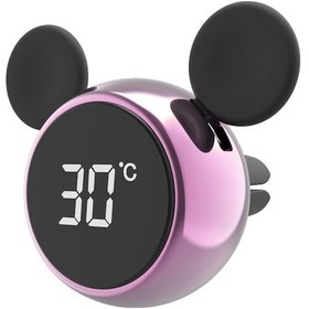 Resim Vkemall Araç Kokusu: Akıllı Dokunmatik Ekranlı, Sıcaklık Gösteren, Yaratıcı Hava Çıkışı Süsü, Kedili Pembe 