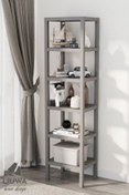 Resim LIUWA Shelf 6 Katlı Düzenleyici Raf Ünitesi Gri, Kitaplık, Banyo, Mutfak Rafı. Ayakkabılık, Organizer 