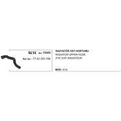 Resim Üçel Radyatör Hortumu Üst 15505 R19 1.4 1.6 7702253168 KNO-UCEL-15505 