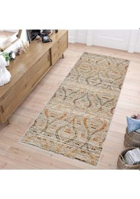 Resim Eliana Home Baskılı, Yıkanabilir Kaymaz Taban Salon Halısı Eli1672 Bej 