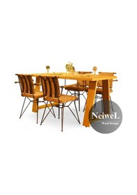 Resim Neiwel Garden Zena Doğal Ahşap Bahçe Yemek Masası-70-120 Açık Ceviz 